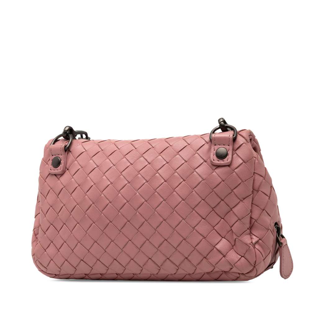 Bottega Veneta Mini Nappa Intrecciato Expandable Chain Crossbody - Back view