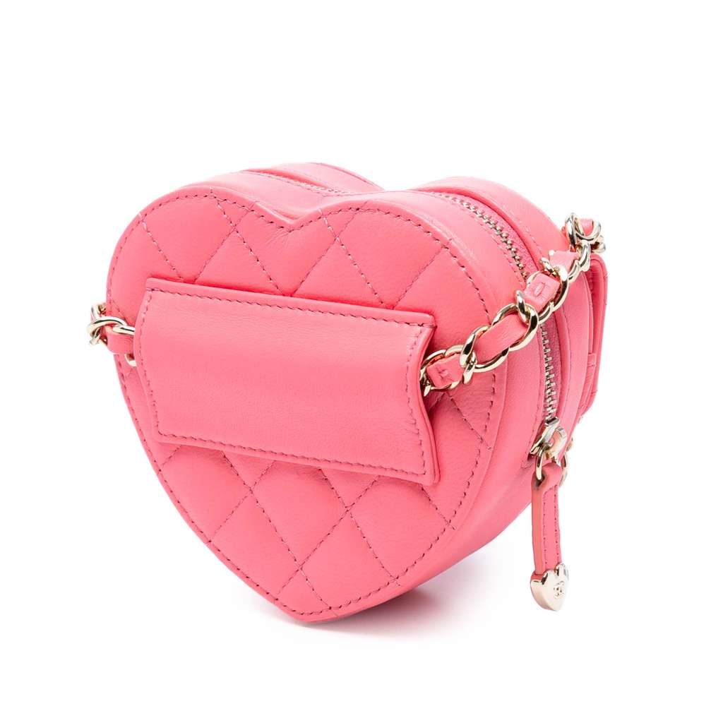 Chanel Mini Lambskin CC in Love Heart Crossbody - Back view
