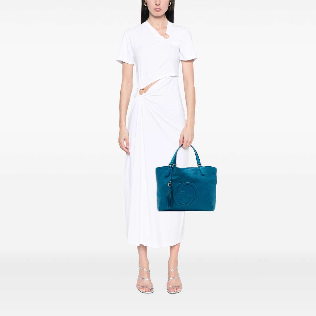 Gucci Medium Leather Soho Cellarius Tote - Image 10