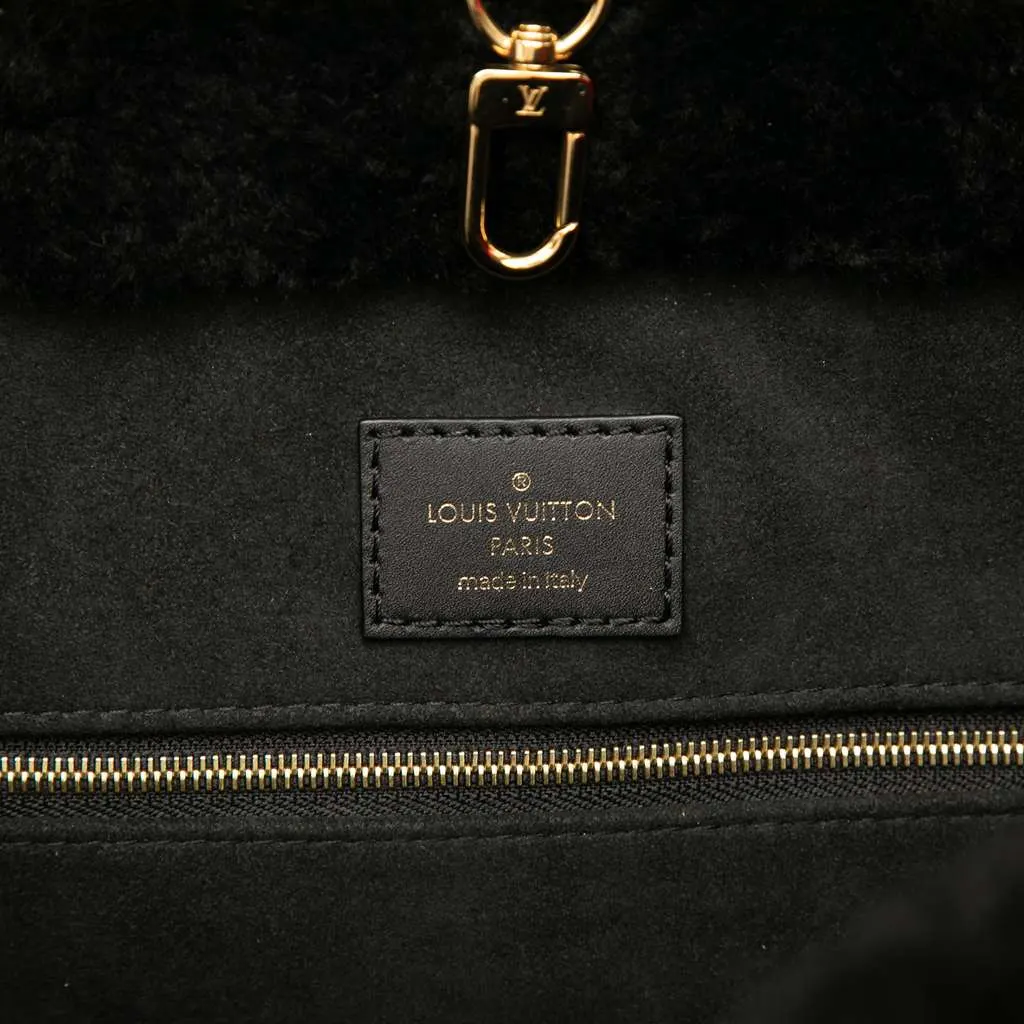 Louis Vuitton Monogram Giant Shearling Teddy Onthego GM Black Wool Very good - Box View
