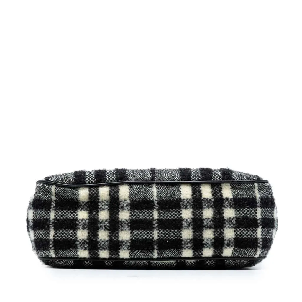 Burberry Vintage Check Wool Shoulder Bag Black Wool Very good - Inside View