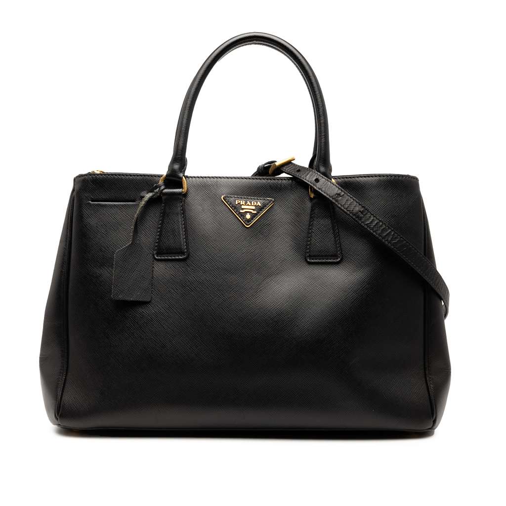 Prada Medium Saffiano Lux Galleria Double Zip Satchel