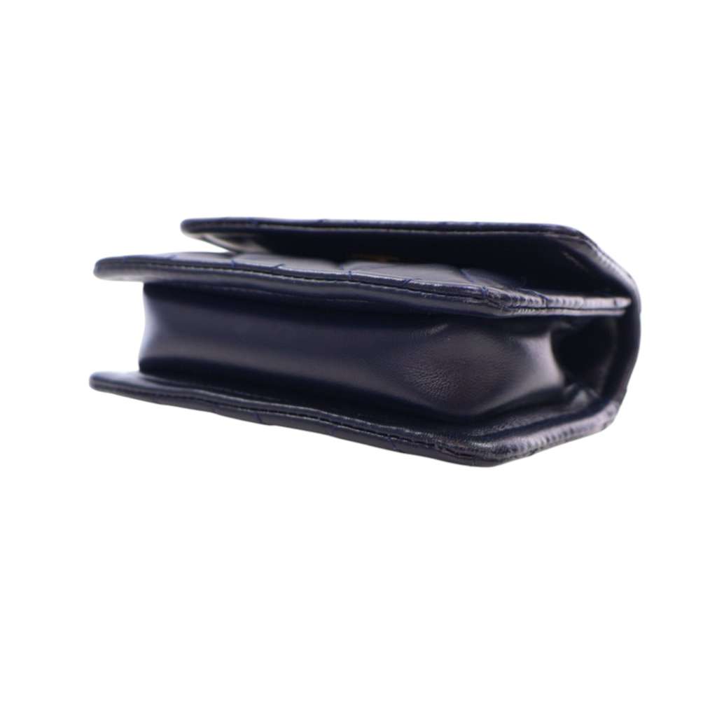 Chanel Mini Quilted Shiny Lambskin Button On Top Flap - Image 14