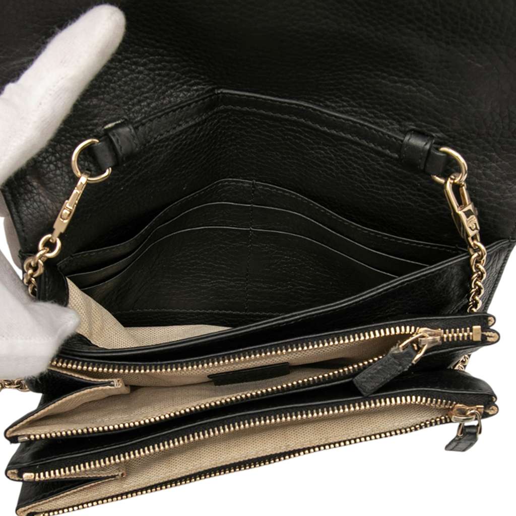 Gucci Pebbled Calfskin Piston Broadway Evening Bag - 4