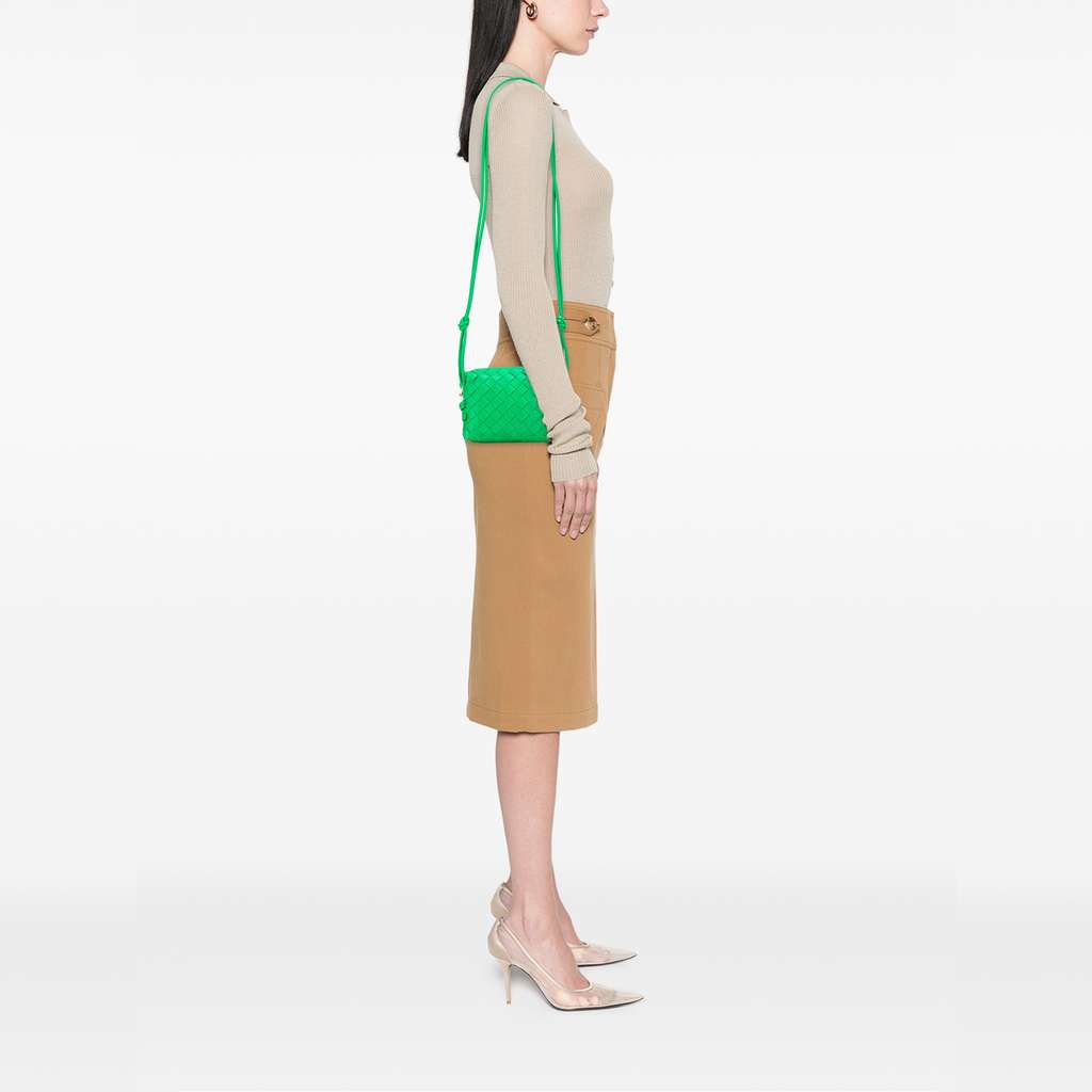 Bottega Veneta Mini Lambskin Intrecciato Loop Camera Bag - Image 11