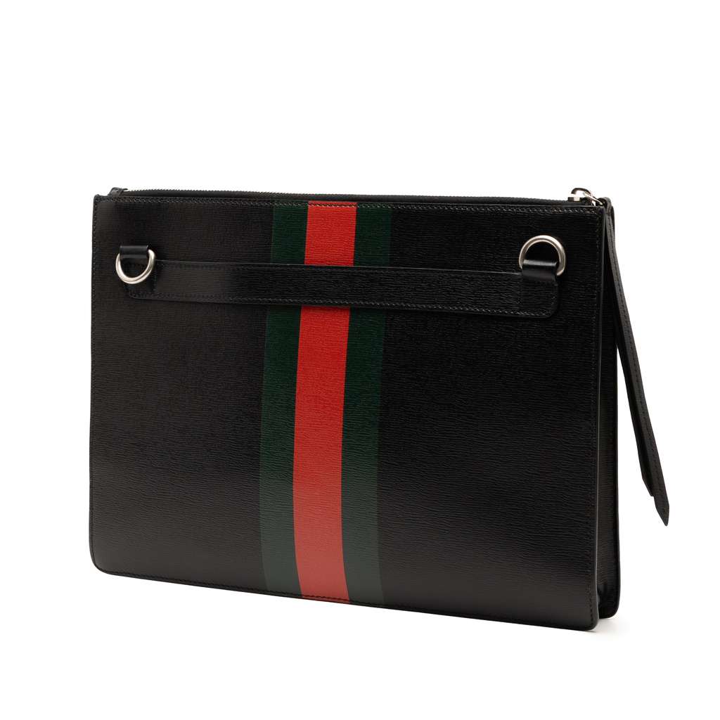 Gucci Leather Web Kingsnake Crossbody - Back view