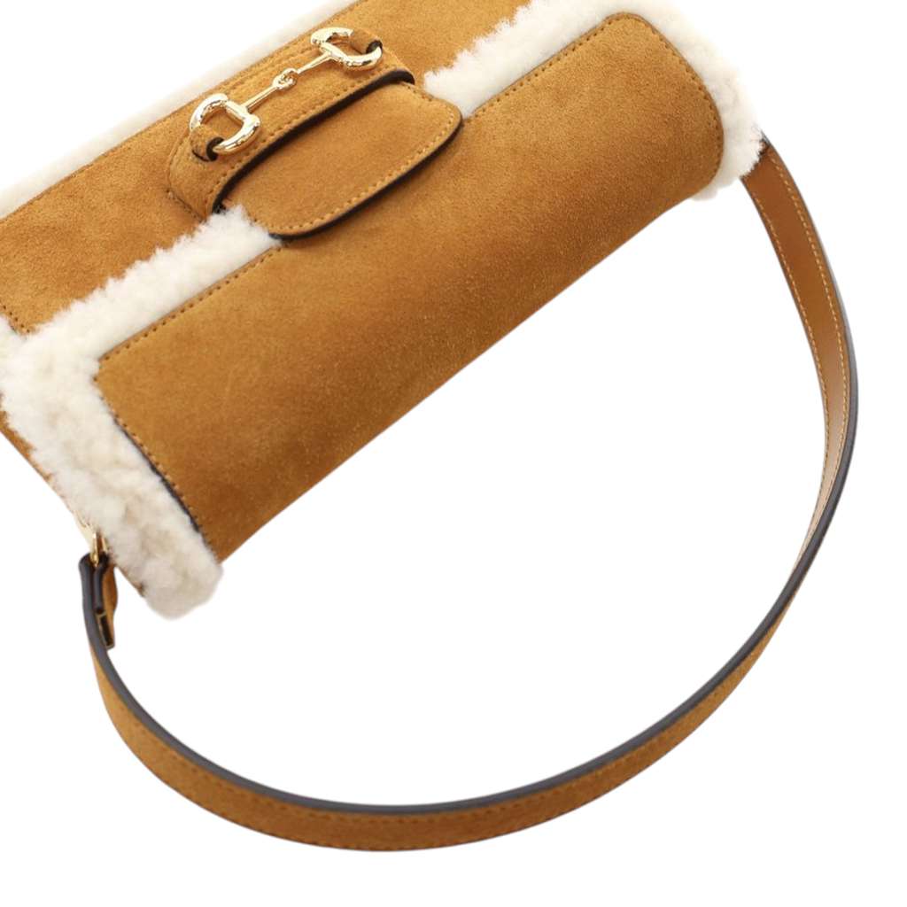 Gucci Mini Shearling Suede 1955 Horsebit Handbag - Image 13