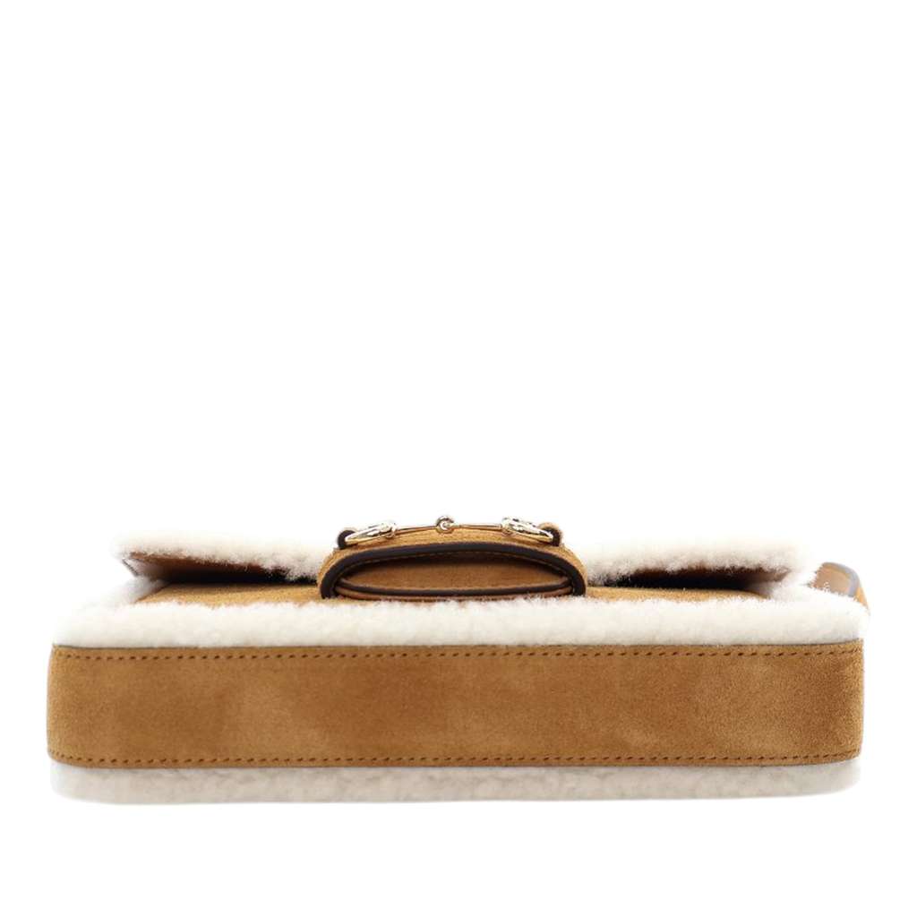 Gucci Mini Shearling Suede 1955 Horsebit Handbag - 4