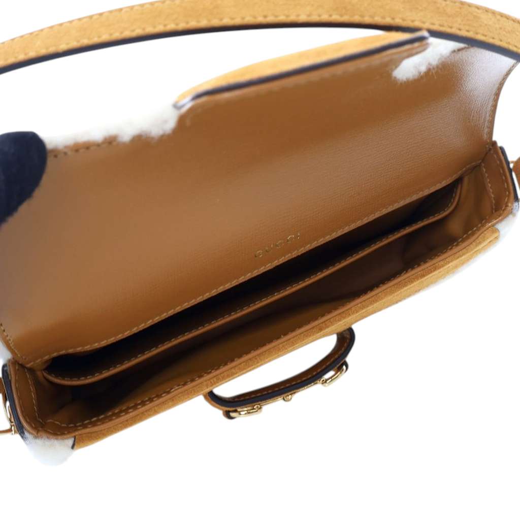 Gucci Mini Shearling Suede 1955 Horsebit Handbag - Side view
