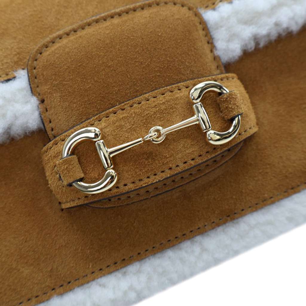 Gucci Mini Shearling Suede 1955 Horsebit Handbag - Image 10