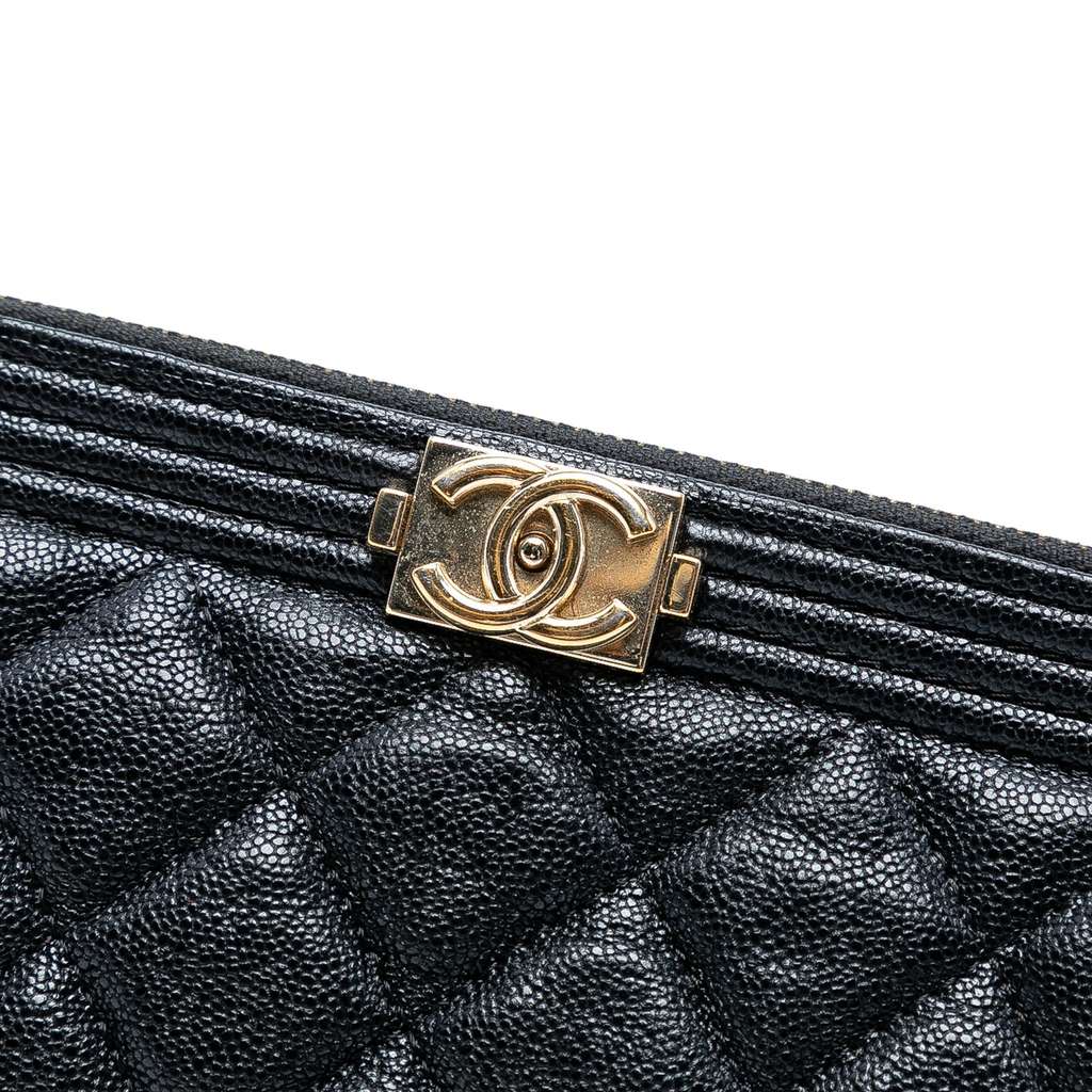 Chanel Medium Quilted Caviar Boy O Case Clutch - Detail 1