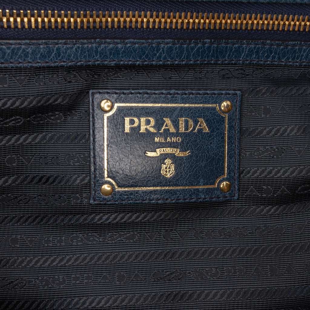 Prada Vitello Shine Zip Top Satchel - Side view