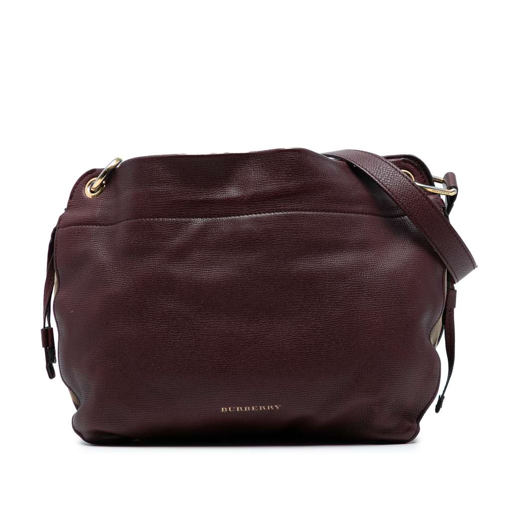 Burberry Small Grainy Calfskin and House Check Canvas Bingley Crossbody