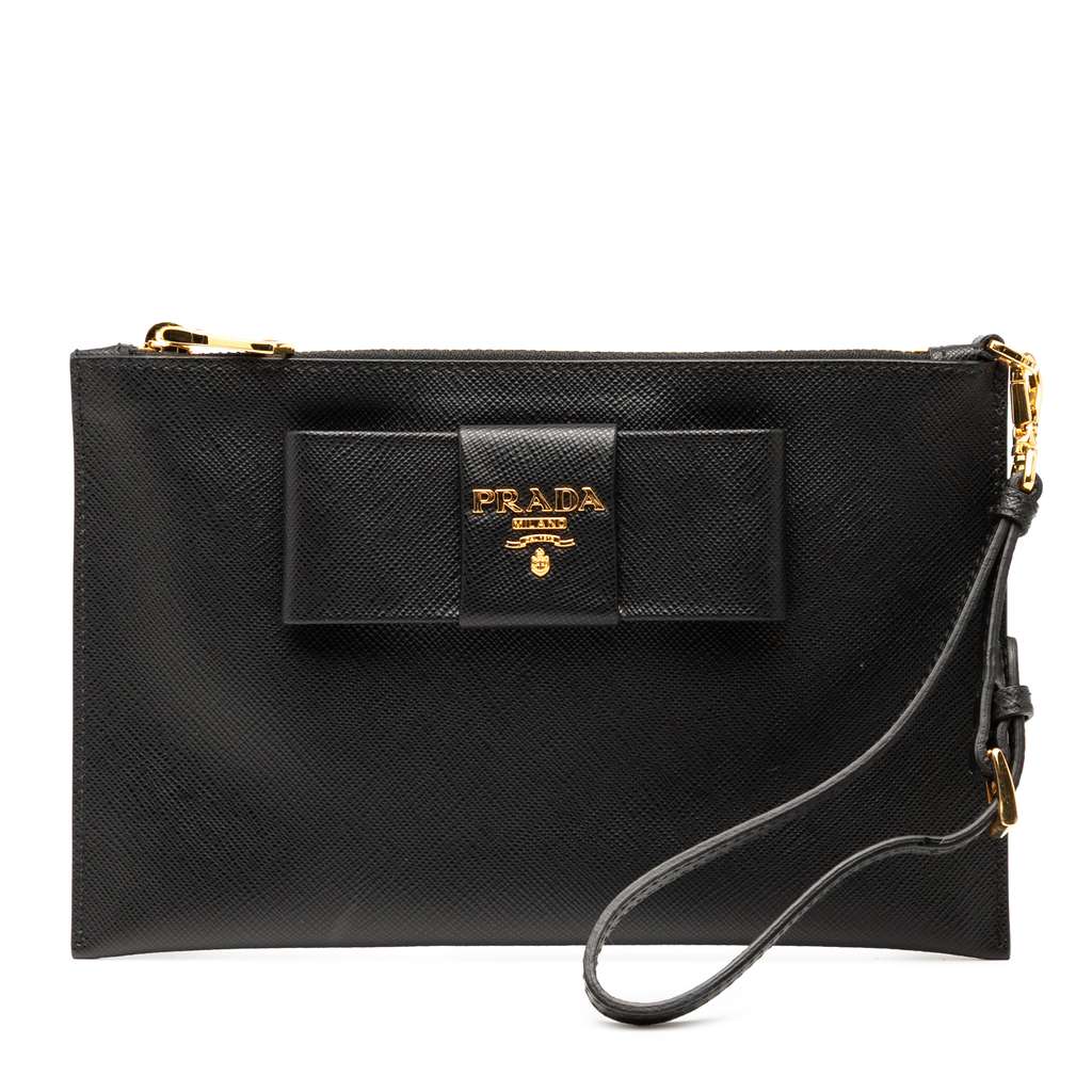Prada Saffiano Bow Clutch