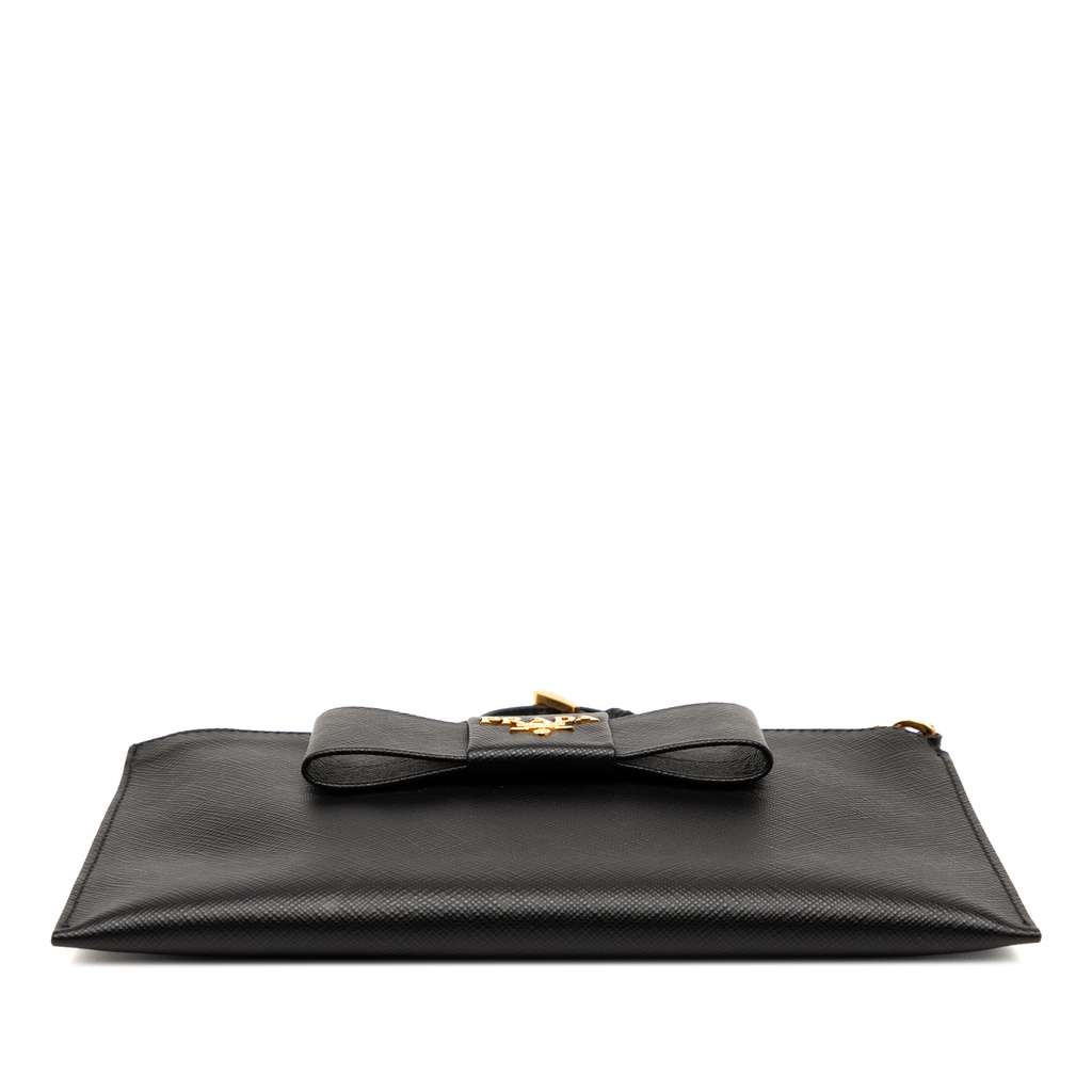Prada Saffiano Bow Clutch - Image 6