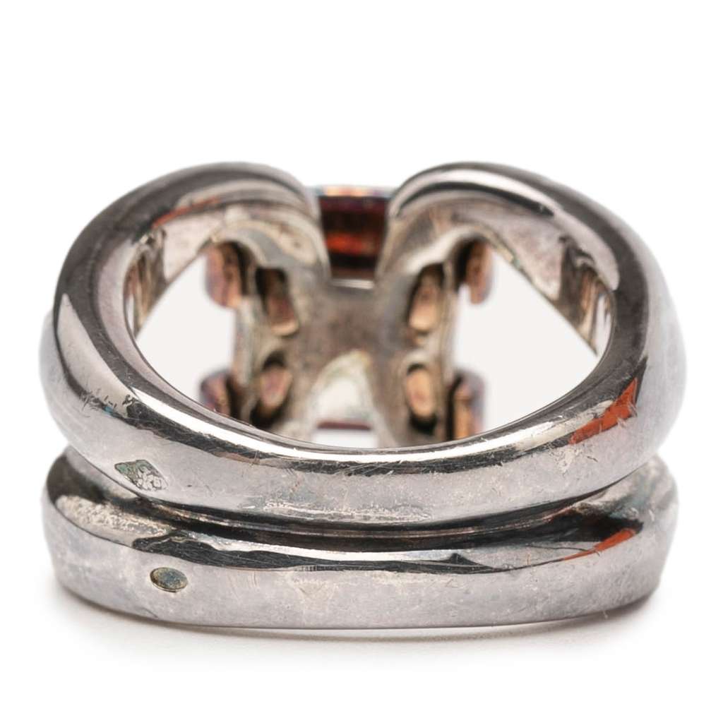 Hermès Sterling Silver and 18K Yellow Gold History Ring - Image 6