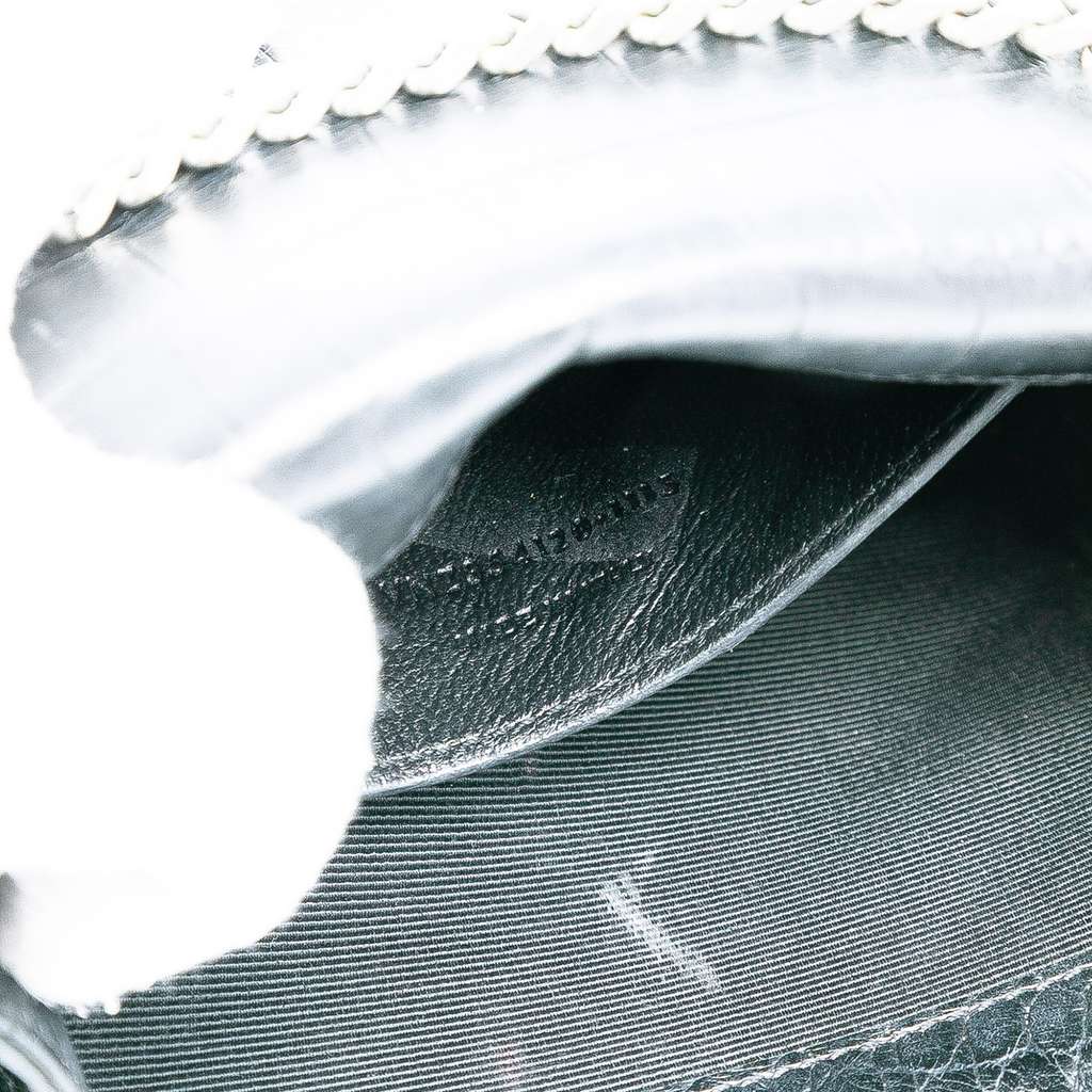 Saint Laurent Small Croc Embossed Leather Monogram Kate Tassel Crossbody - Detail 1