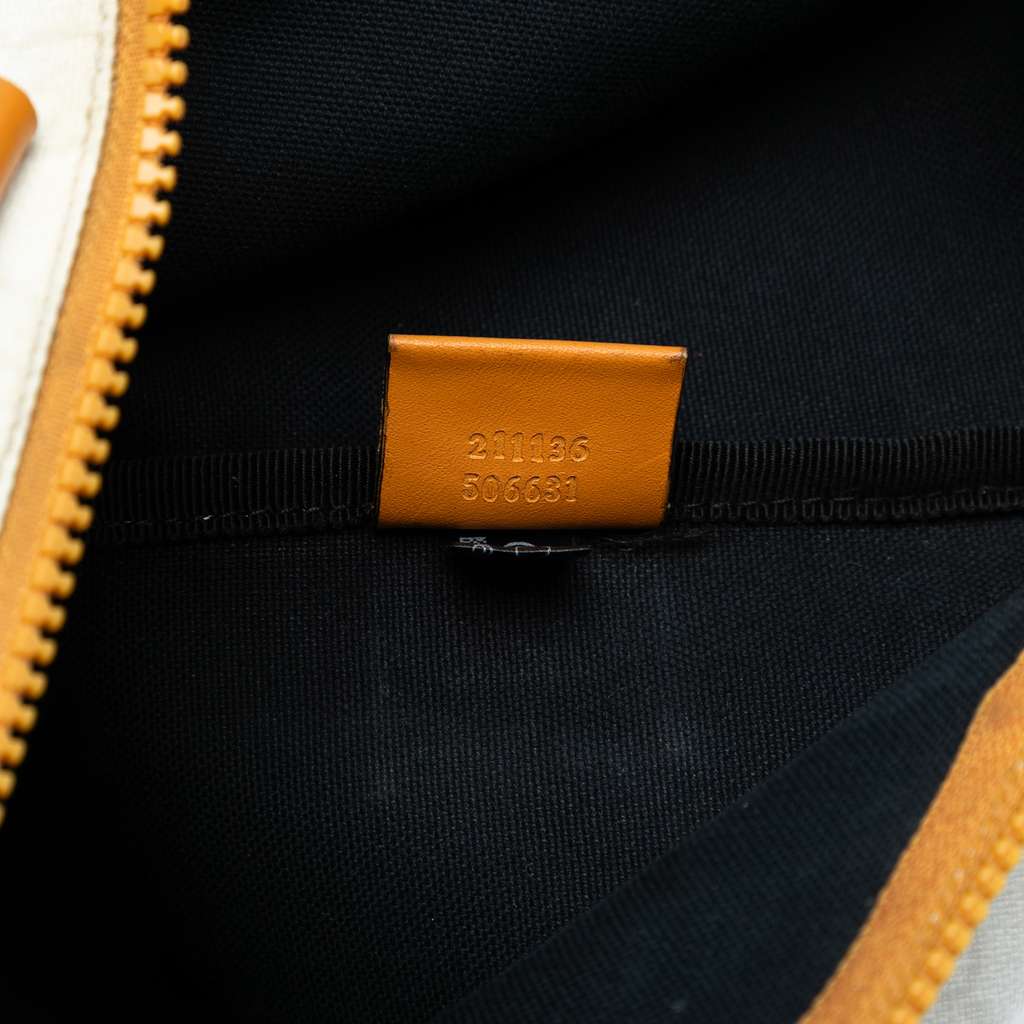 Gucci GG Supreme Heritage Logo Flat Zip Tote - Side view