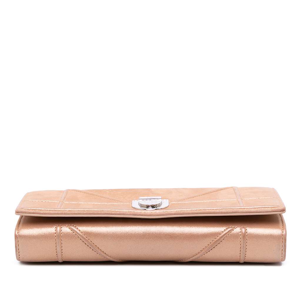 Dior Metallic Grained Calfskin Diorama Wallet on Chain - Image 6