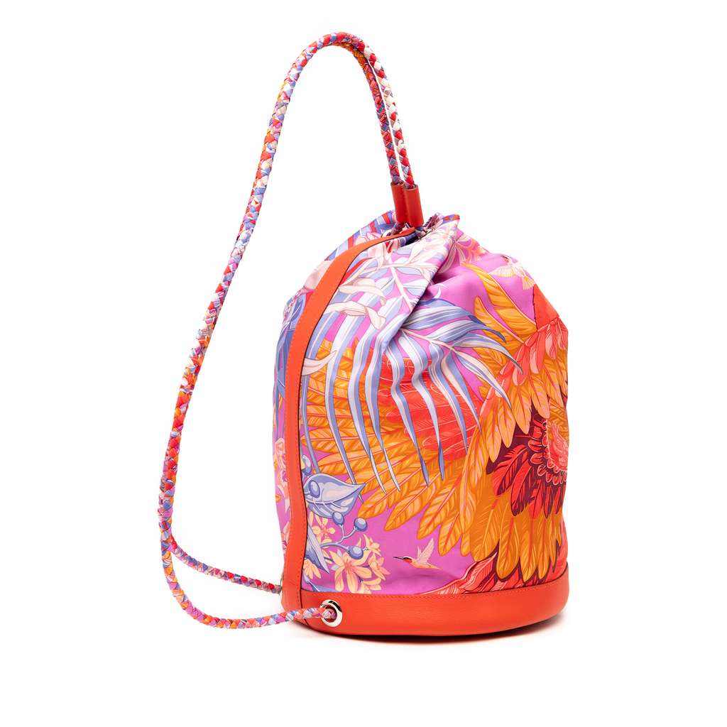 Hermès Silk Flamingo Party Sac Soie Cool 22 - Back view