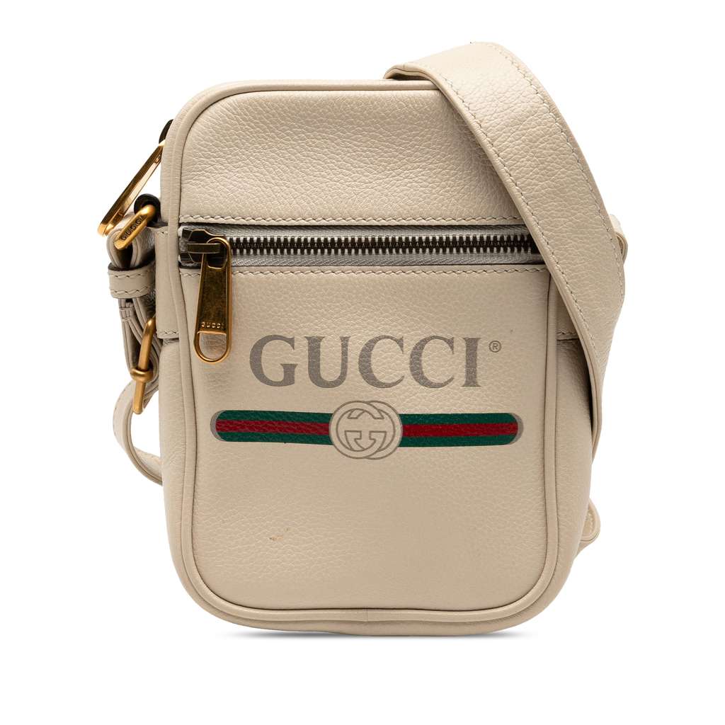 Gucci Mini Grained Calfskin Logo Crossbody