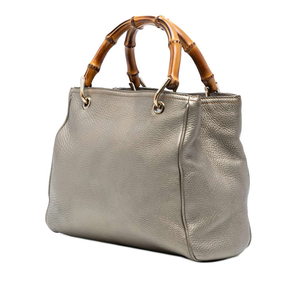 Gucci Small Calfskin Bamboo Shopper Satchel - Back view