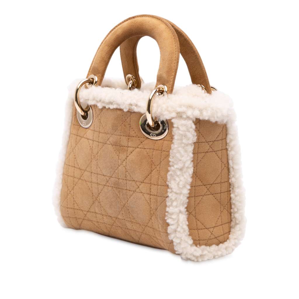 Dior Mini Suede Shearling Cannage Lady Dior - Back view