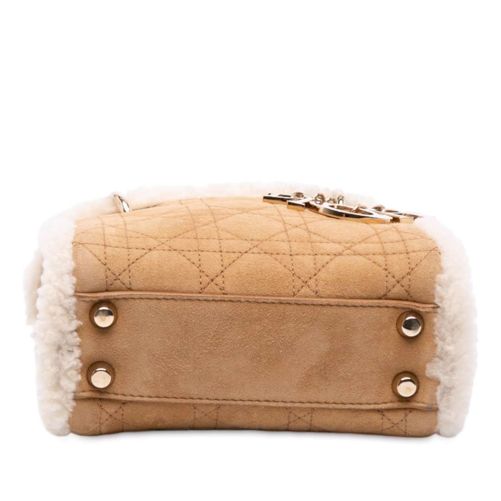 Dior Mini Suede Shearling Cannage Lady Dior - Image 6