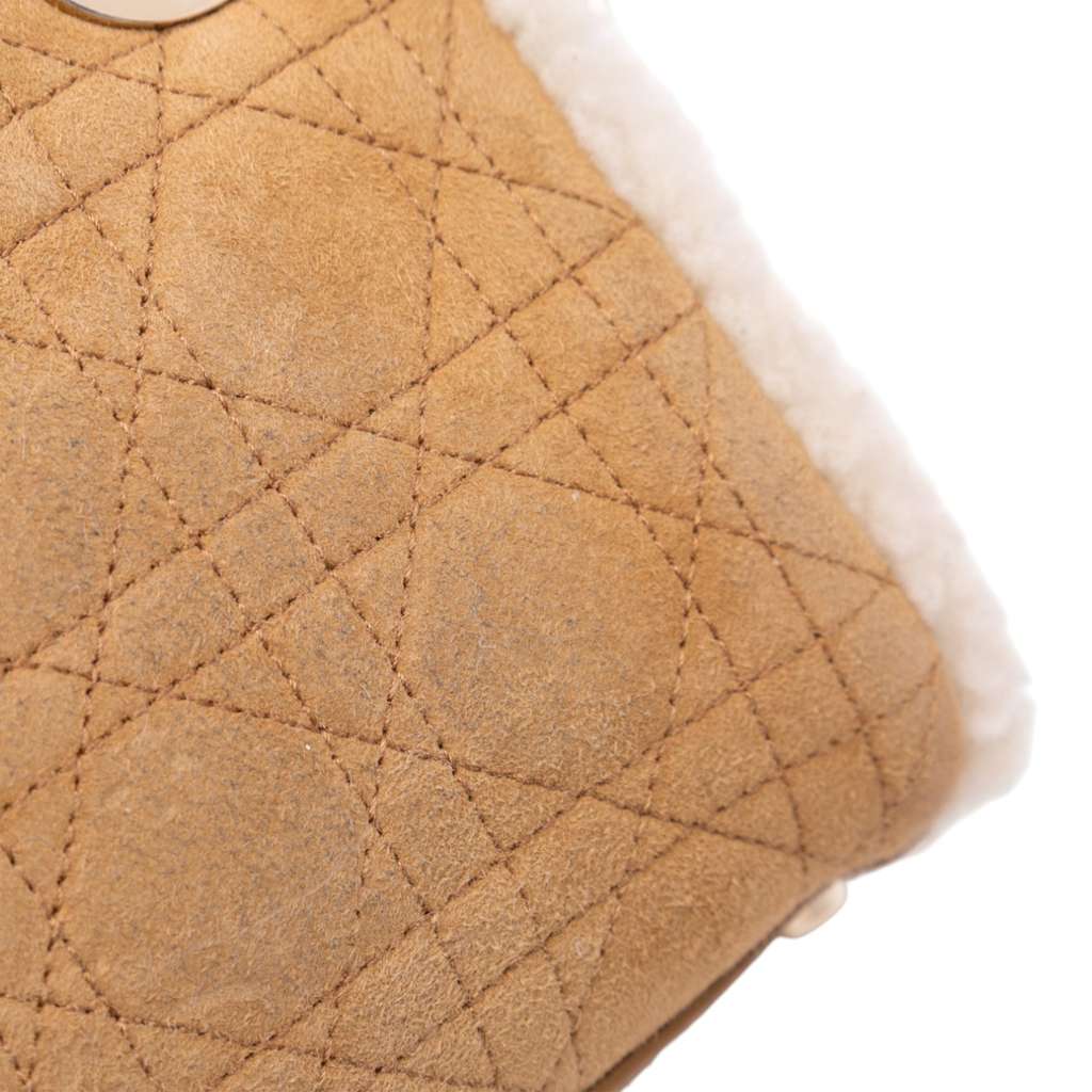 Dior Mini Suede Shearling Cannage Lady Dior - Image 11