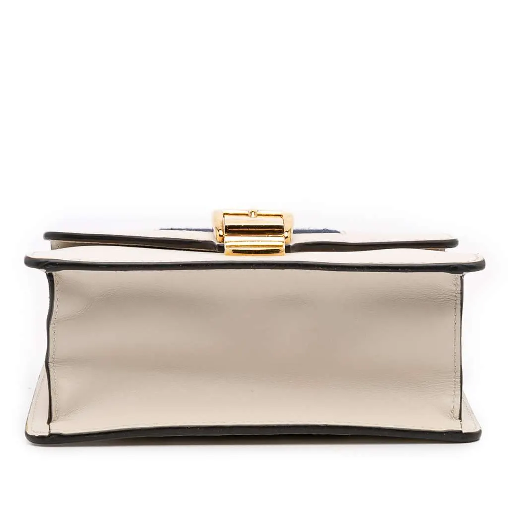Gucci Mini Calfskin Sylvie Chain Crossbody White Leather Good - Inside View