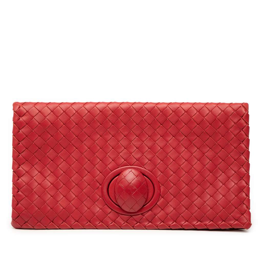 Bottega Veneta Nappa Intrecciato Turn Lock Clutch