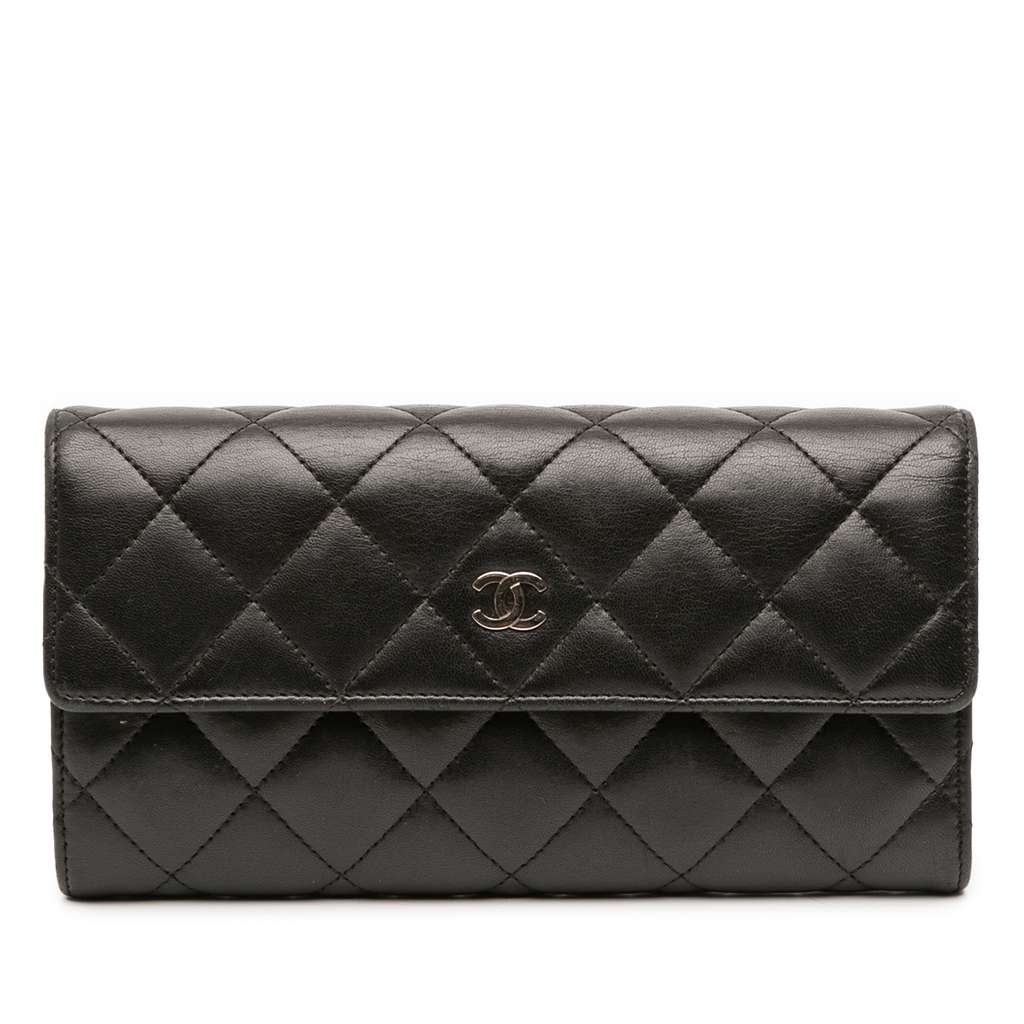 Chanel CC Quilted Lambskin Long Wallet