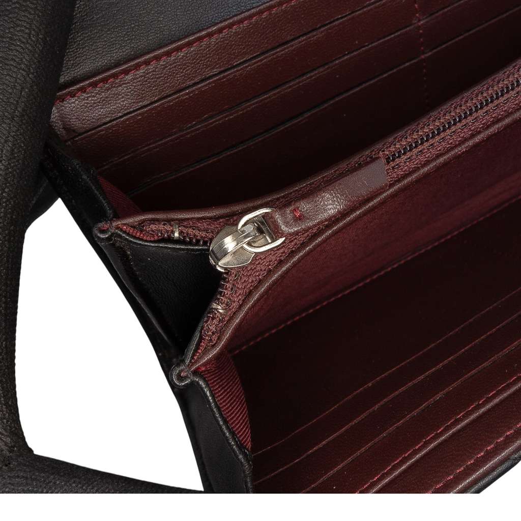 Chanel CC Quilted Lambskin Long Wallet - Side view