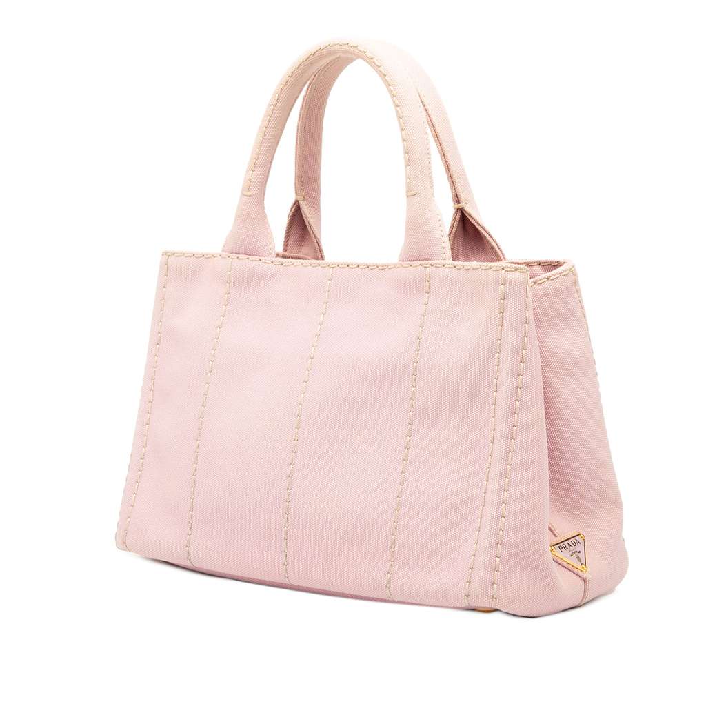 Prada Small Canvas Canapa Logo Satchel - Back view