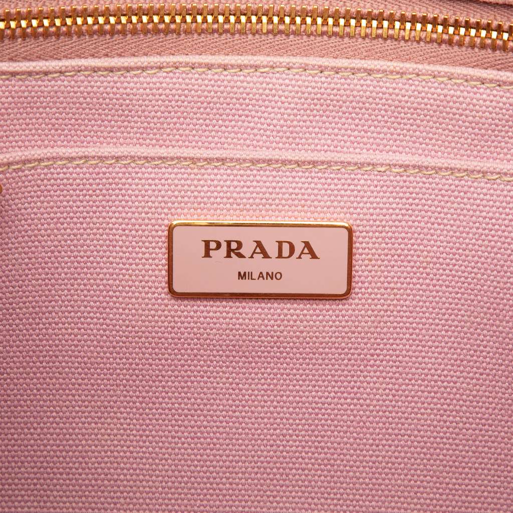 Prada Small Canvas Canapa Logo Satchel - Side view