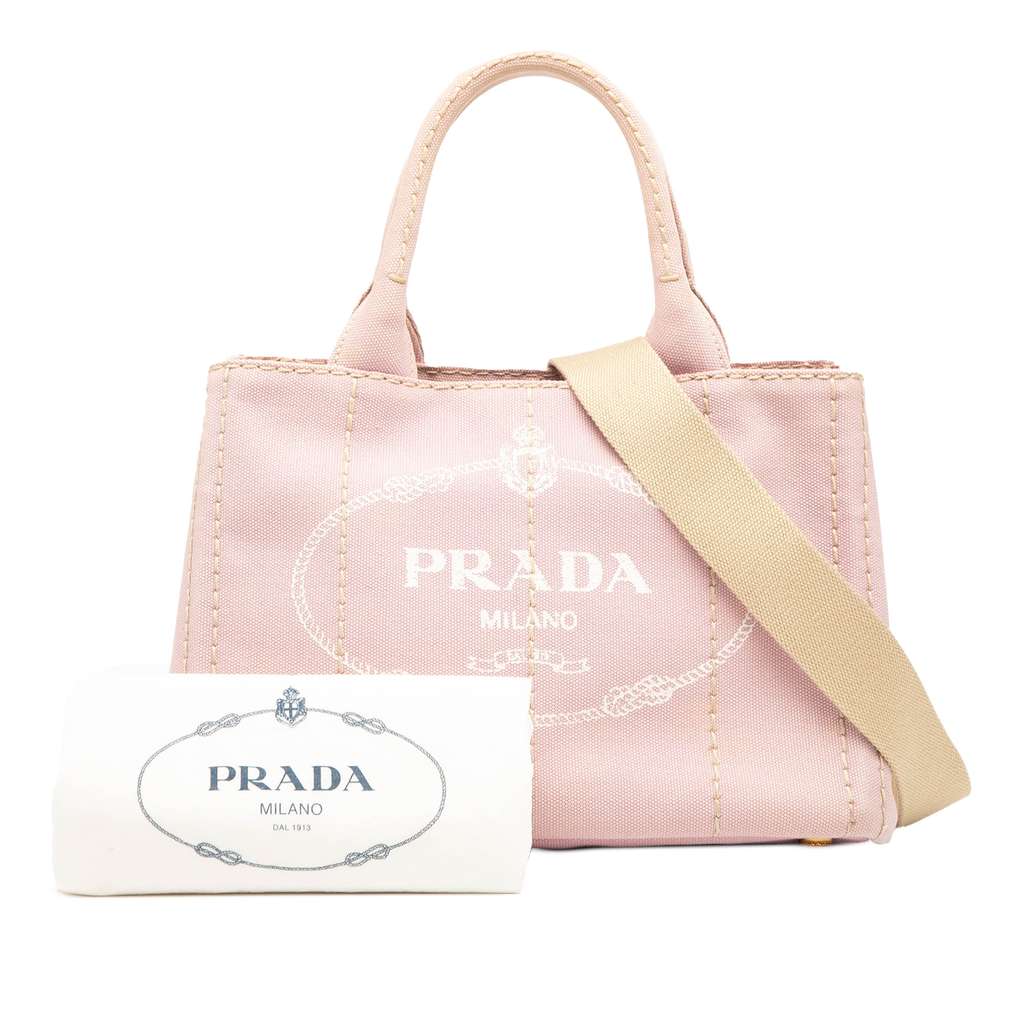Prada Small Canvas Canapa Logo Satchel - Image 12
