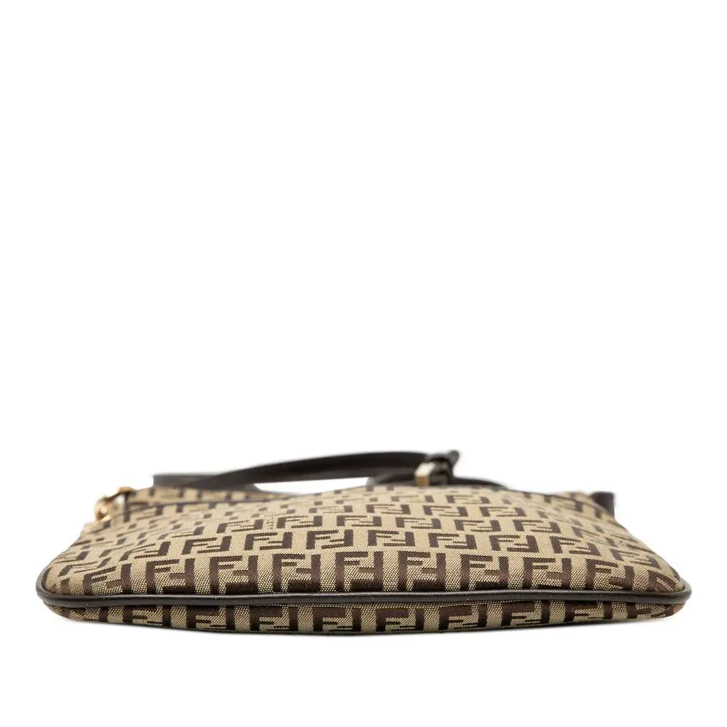Fendi Zucchino Coated Canvas Forever Crossbody Brown Canvas Good - Inside View