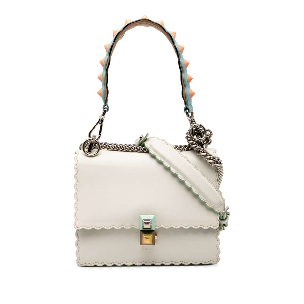 Fendi Small Scalloped Leather Kan I Satchel