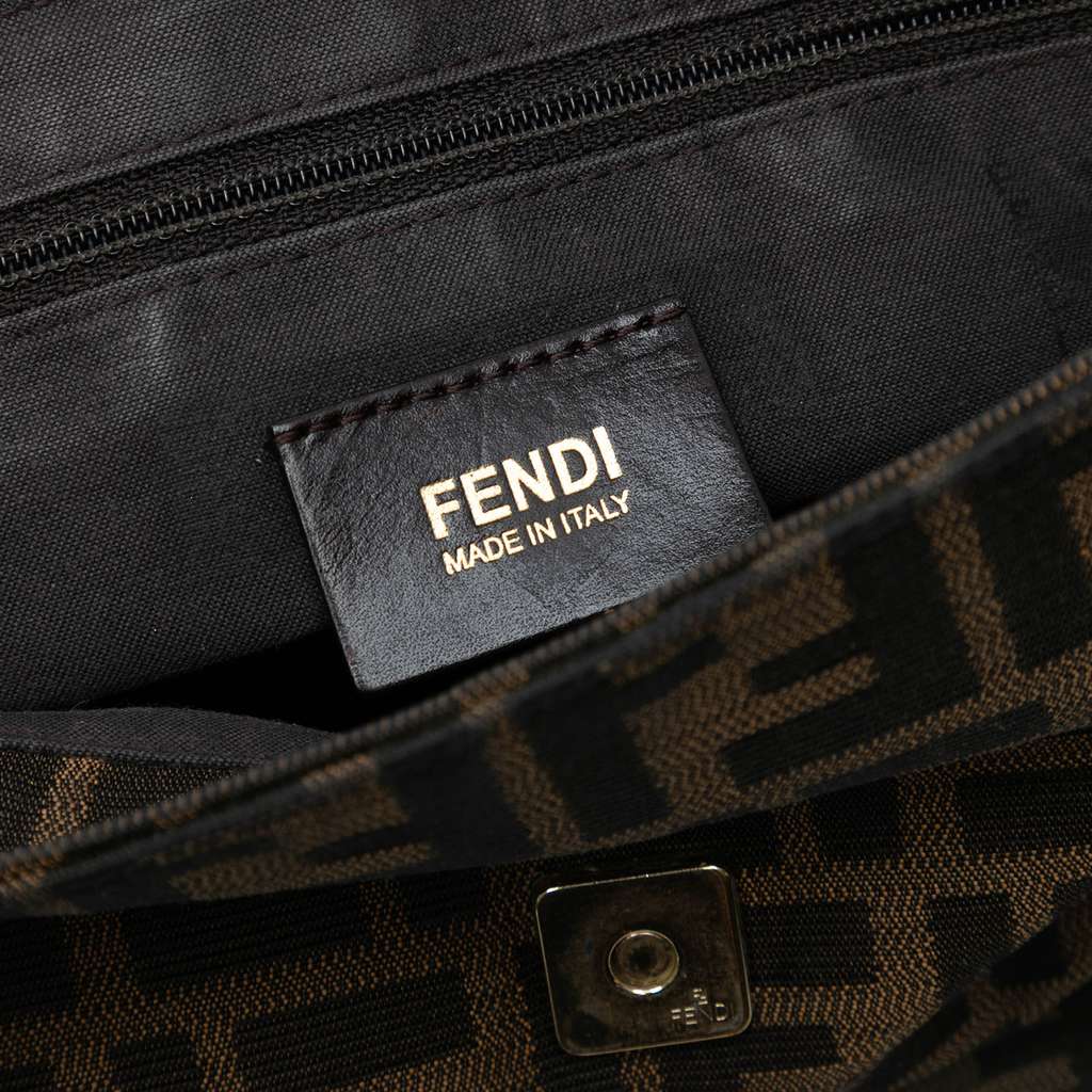 Fendi Zucca Canvas Mia Flap Shoulder Bag - Side view