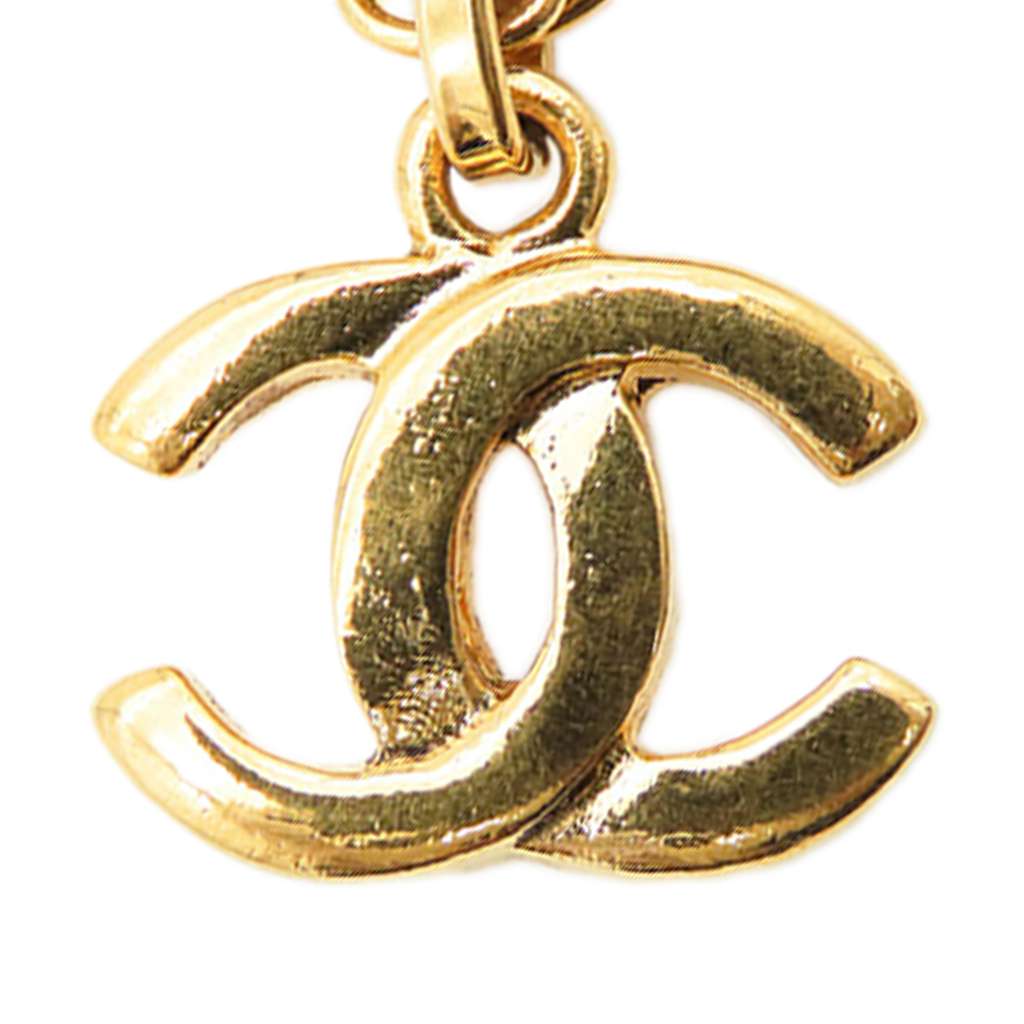 Chanel Gold Plated CC Pendant Chain Necklace