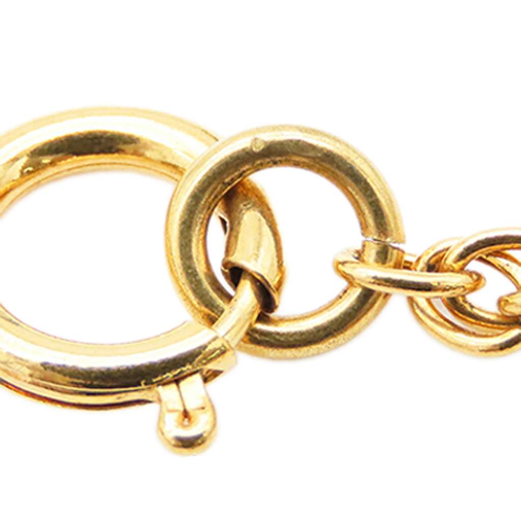 Chanel Gold Plated CC Pendant Chain Necklace - Side view