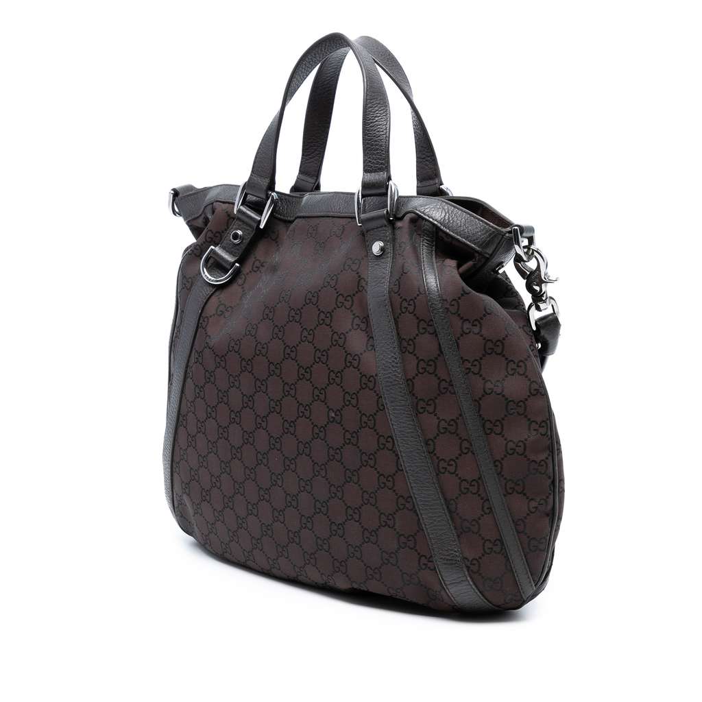 Gucci GG Canvas Abbey D Ring Convertible Satchel - Back view