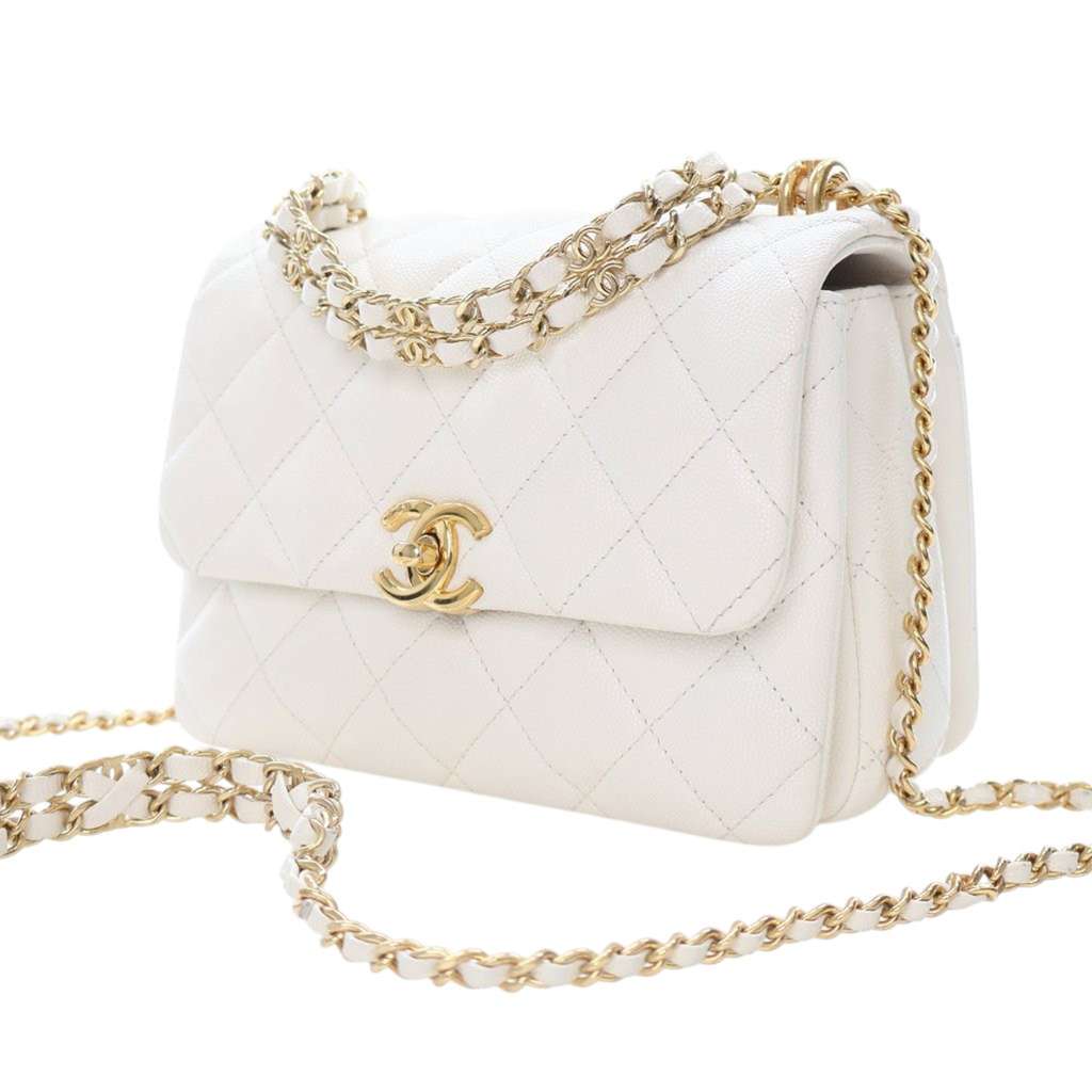 Chanel Mini Quilted Caviar Coco First Flap - Back view