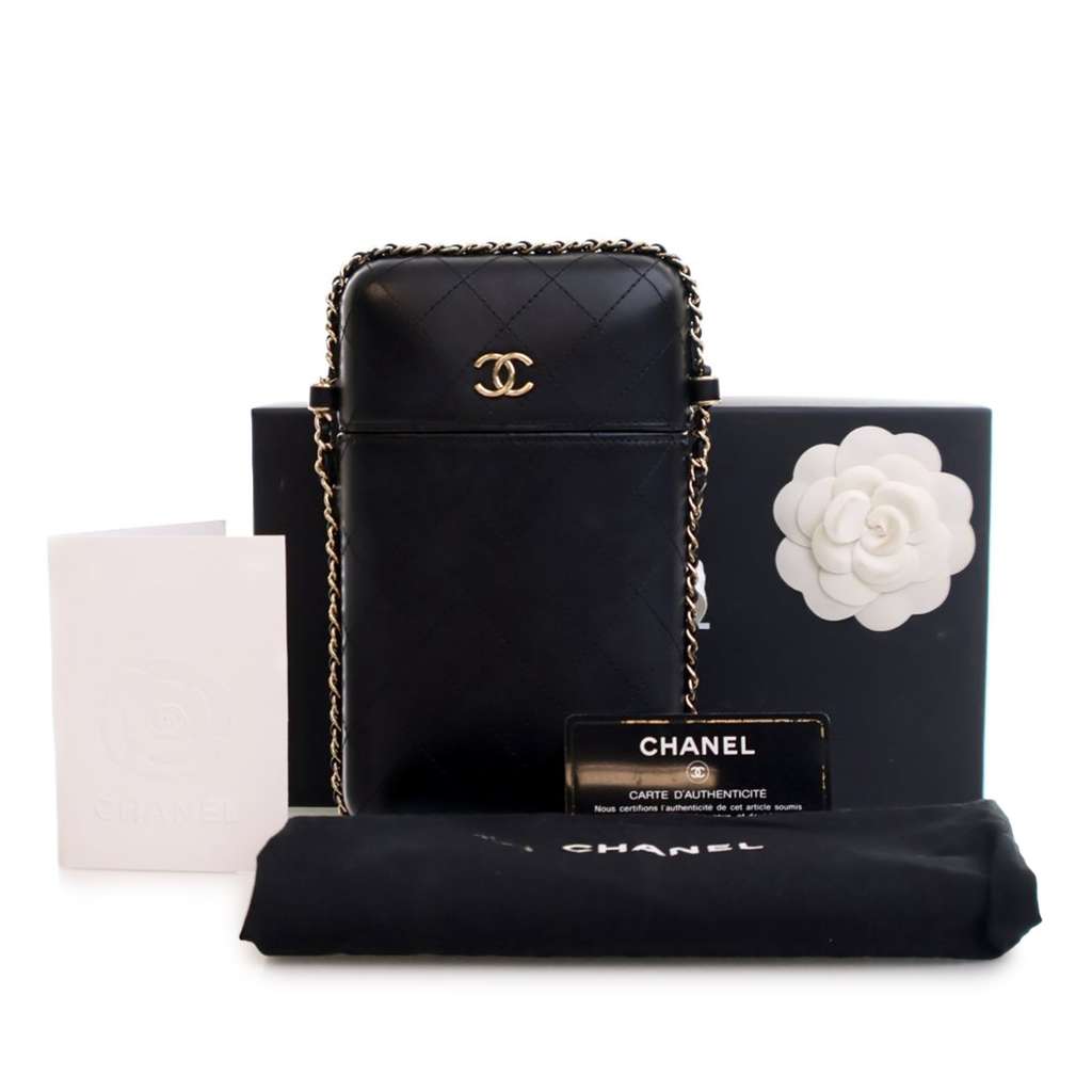 Chanel CC Quilted Lambskin Chain Around Phone Holder - Image 17