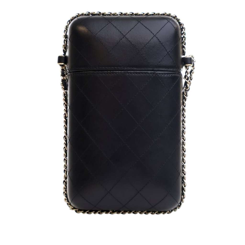 Chanel CC Quilted Lambskin Chain Around Phone Holder - 4