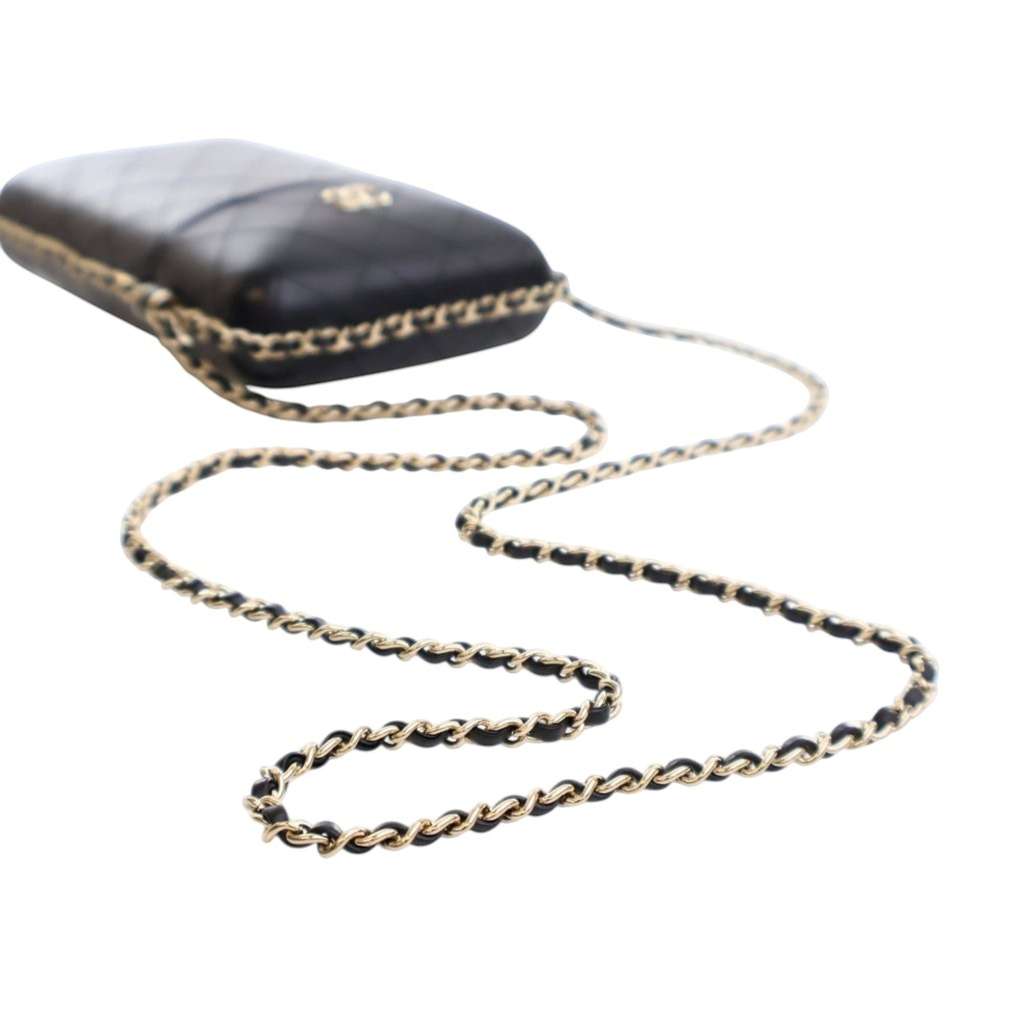 Chanel CC Quilted Lambskin Chain Around Phone Holder - Image 12