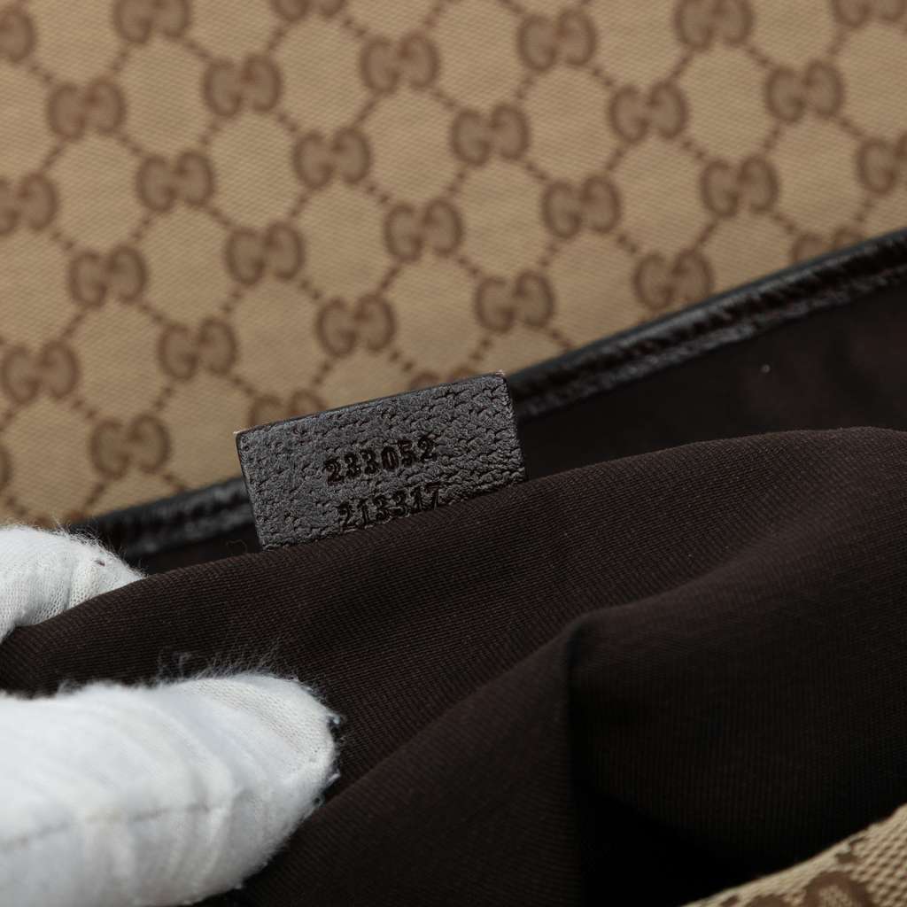 Gucci GG Canvas Web Flap Messenger Bag - Side view