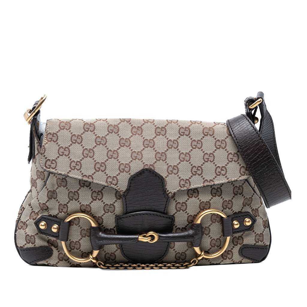 Gucci GG Canvas Horsebit Shoulder Bag