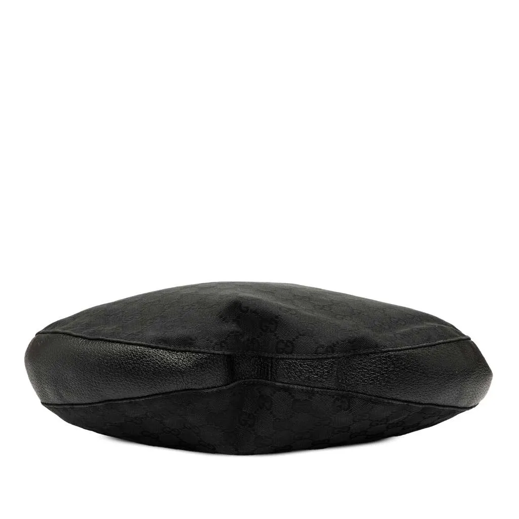Gucci GG Canvas Drawstring Hobo Black Canvas Good - Inside View