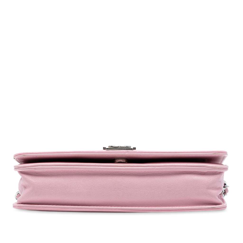 Chanel Calfskin Crystal Studded Boy Wallet on Chain - Image 6